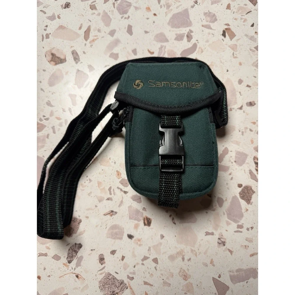 Samsonite Camera‎ Case Small Green Nylon Travel Pouch Strap 4x6